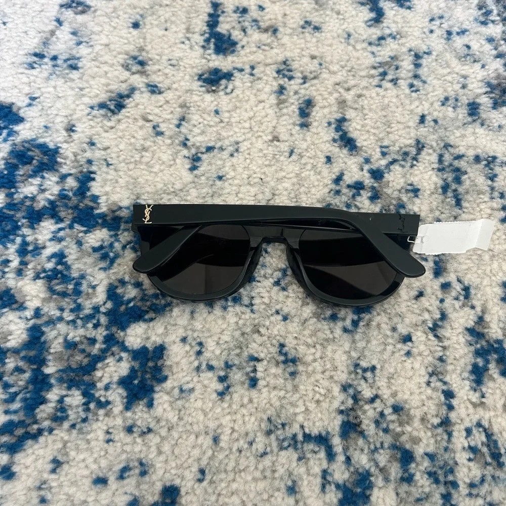 YSL Saint Laurent black acetate monogram sunglasses SL M15 black /grey/gold